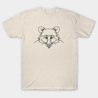 One Line Art Of Raccoon Head T-Shirt